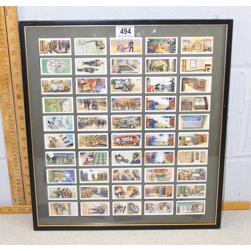 494 - Framed display of Wills Cigarette cards, Air Raid Precautions (ARP)