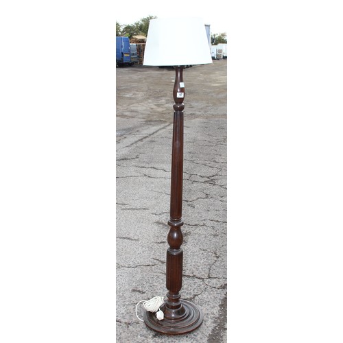 97 - Vintage mahogany pilaster standard lamp