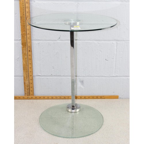 125 - An unusual chrome and glass side table