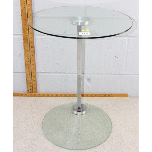 125 - An unusual chrome and glass side table