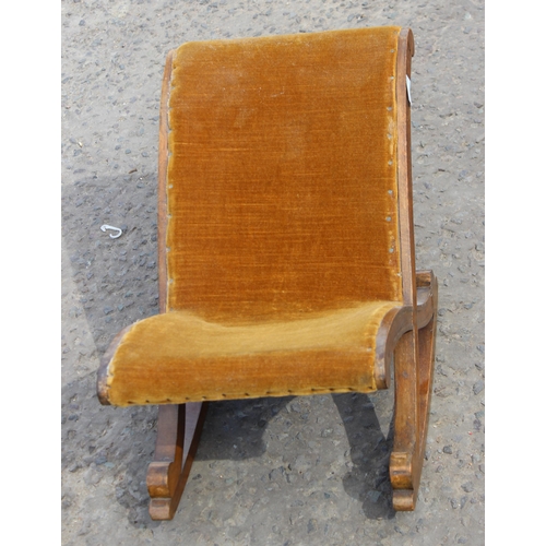 16 - Early 20th century upholstered gout stool