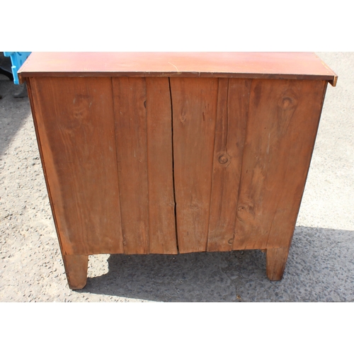 2 - A 19th century mahogany 2/3 chest of drawers standing on bracket feet