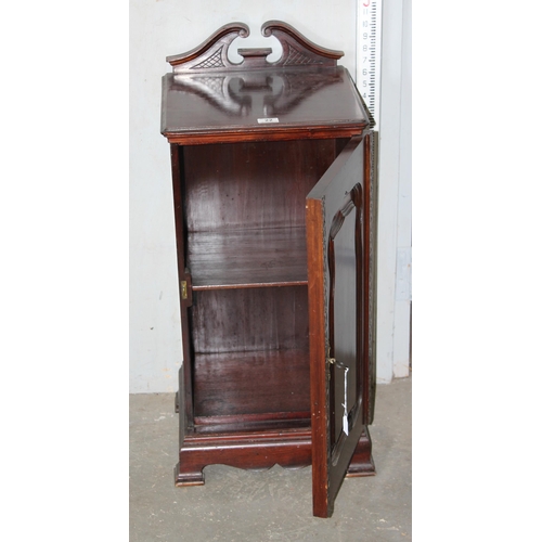 22 - Antique mahogany pot cupboard with carved details