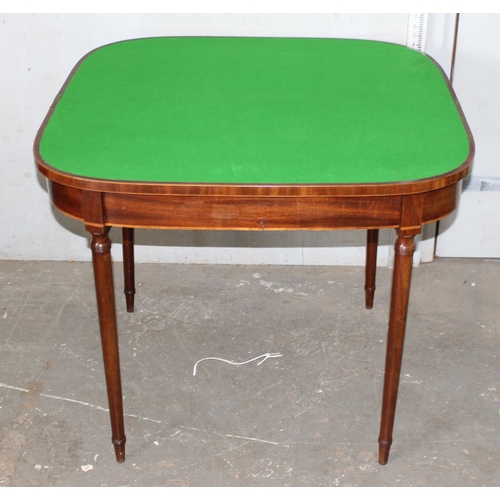 24 - Edwardian mahogany card table with inlaid detail