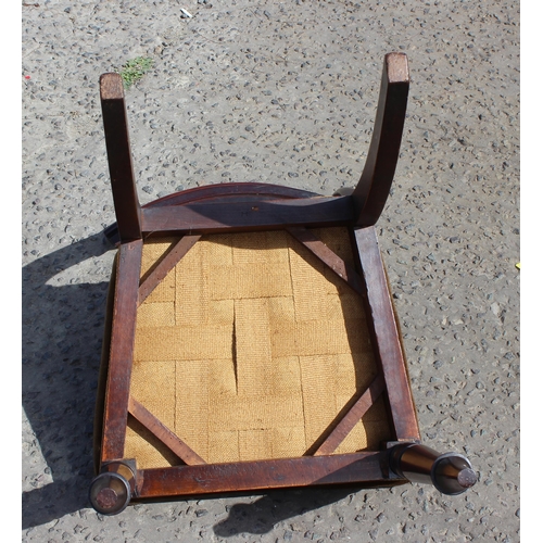 3 - A set of 4 early Victorian railback dining chairs with stuffed seats