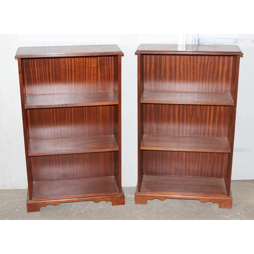 30 - Pair of mahogany-effect bookcases