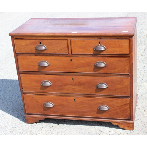 4 - Mahogany 2-over-3 chest of drawers with cup handles