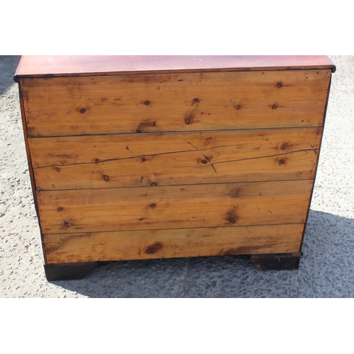 4 - Mahogany 2-over-3 chest of drawers with cup handles