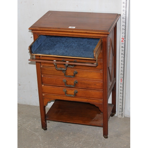 43 - Edwardian 6-draw music cabinet with brass handles by Henry Stone & Son of Banbury