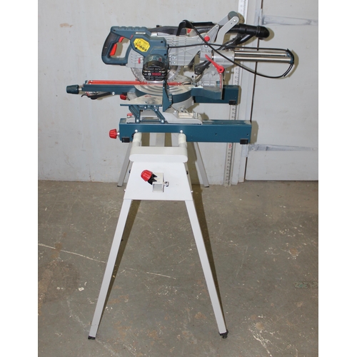 676 - Bosch Professional GCM 8 SJL sliding mitre saw on stand, barely used