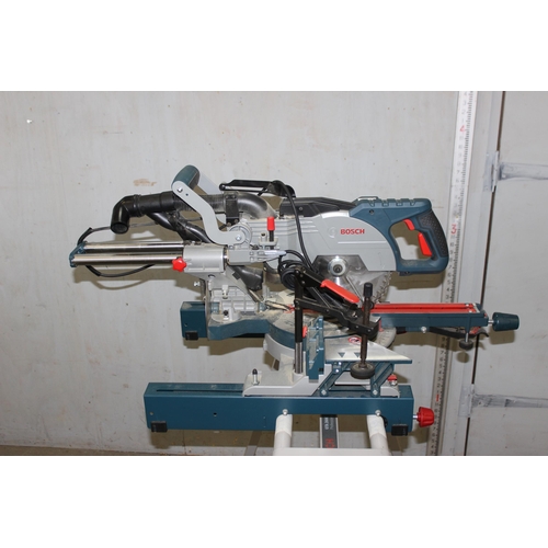 676 - Bosch Professional GCM 8 SJL sliding mitre saw on stand, barely used