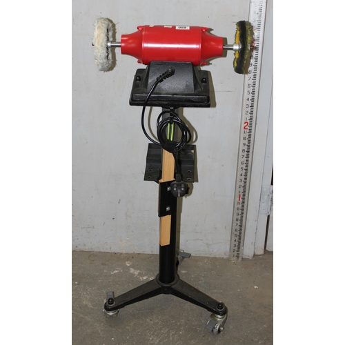 681 - Sealey BG150WL double grinding wheel with lamp on wheeled base