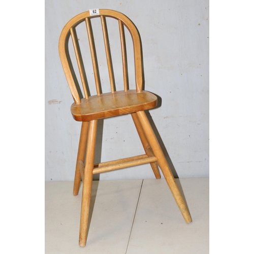 62 - Ercol style child's hoop back chair