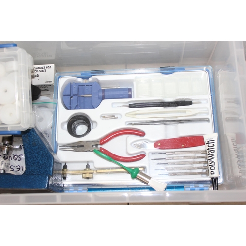 Box of watch repair tools