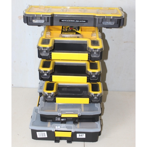 847 - 6 Stanley tool cases, one with contents