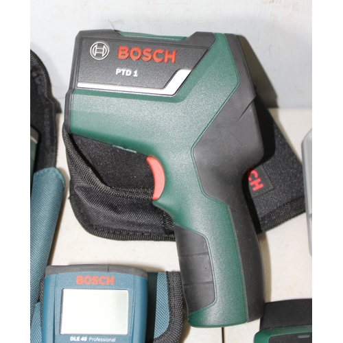 851 - Various Bosch electric tools to inc laser tape measure, tyre pump etc etc