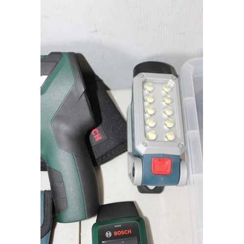 851 - Various Bosch electric tools to inc laser tape measure, tyre pump etc etc