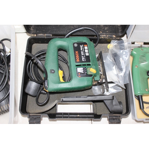 870 - 3 corded power tools, drill, jigsaw and heat gun