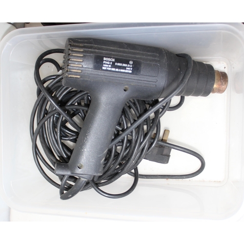 870 - 3 corded power tools, drill, jigsaw and heat gun