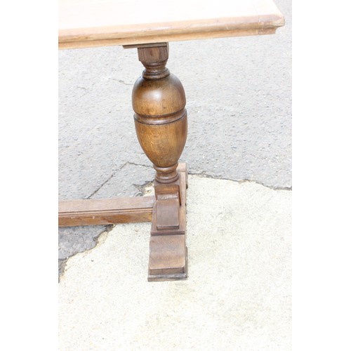 75 - An early 20th century oak refectory table in the 17th century style, approx 210cm x 80cm