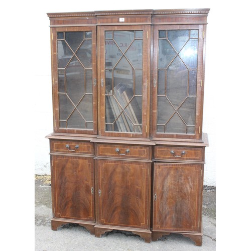 78 - A large Mahogany breakfront bookcase