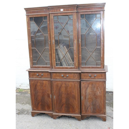 78 - A large Mahogany breakfront bookcase