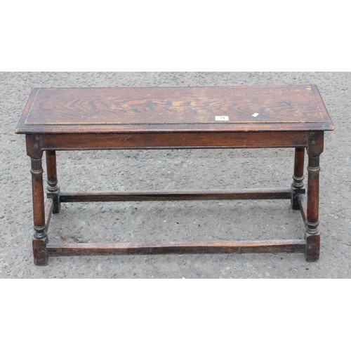 79 - A small antique oak bench, likely c.1900