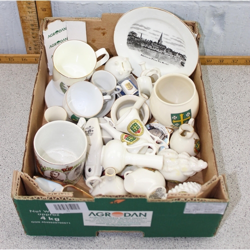 1710 - A large qty of assorted Abingdon related collectables, mainly crested china to inc Goss & Arcadian e... 