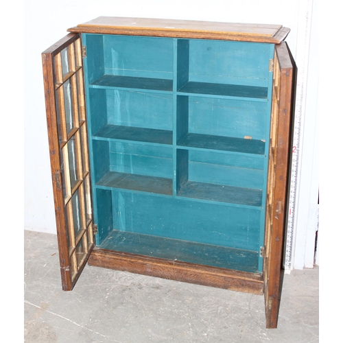 112 - Early 20th century glazed oak bookcase