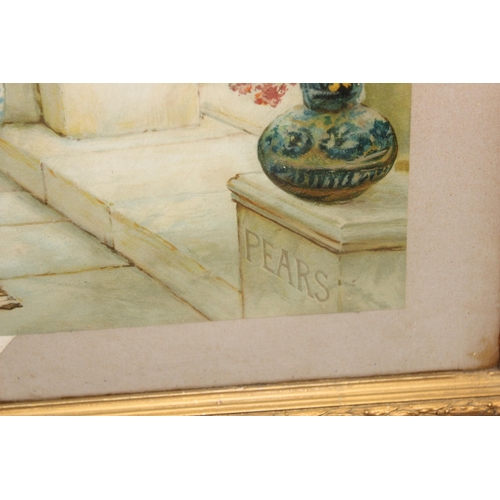 327 - Antique Pears Soap Advertising Print 'The Sunny South' after W S Coleman, in antique gilt frame