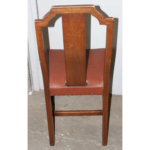 110 - A set of 6 early 20th century oak dining chairs