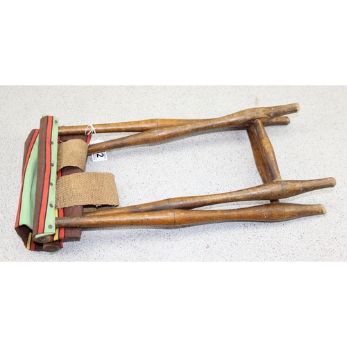 232 - Vintage folding wooden fishing stool