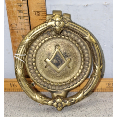 1724 - A Masonic brass door knocker