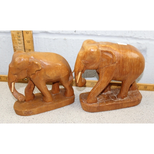 1732 - 5 assorted elephants, wooden and terracotta