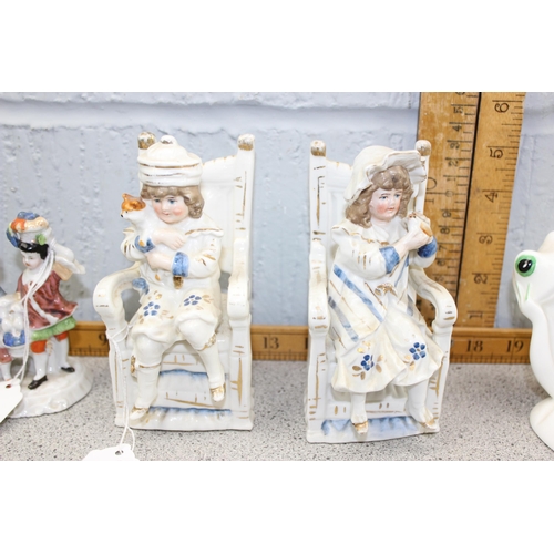 1610 - Qty of assorted antique and later ceramic figures to inc pen holders, Beswick frog etc