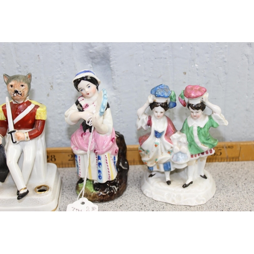 1610 - Qty of assorted antique and later ceramic figures to inc pen holders, Beswick frog etc