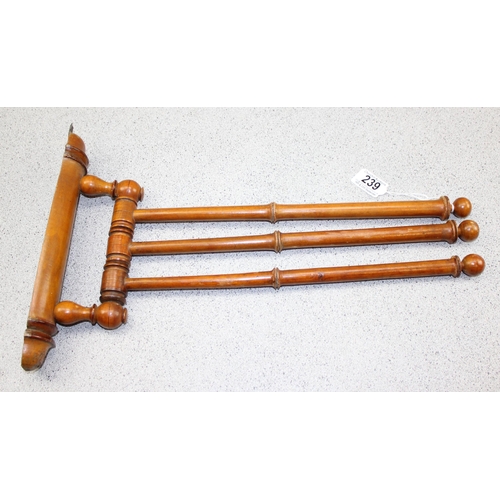 239 - An antique bamboo effect wooden towel rail