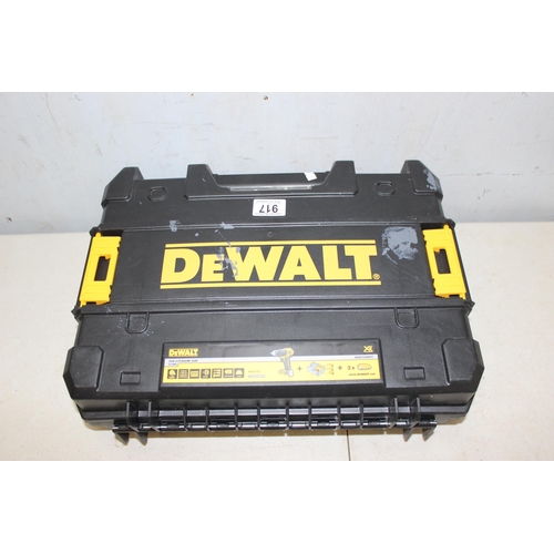 917 - Boxed Dewalt 18v drill, with charger and battery