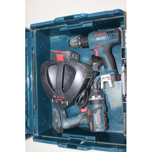 918 - 2 Bosch drills GSB 18-2-Li professional & GSB 18v B-EC, one battery and charger