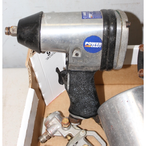 919 - Qty of assorted air tools, impact wrench, sprayer etc etc