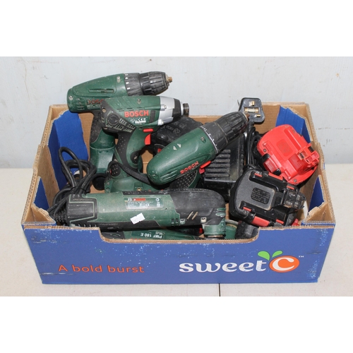 920 - Qty of Bosch power tools, with chargers etc