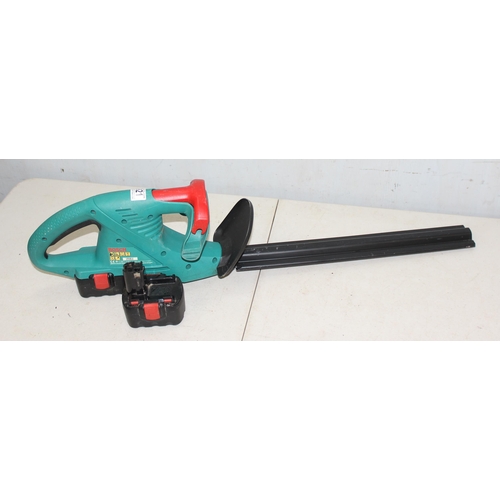 921 - Bosch hedge trimmer with spare battery, no charger