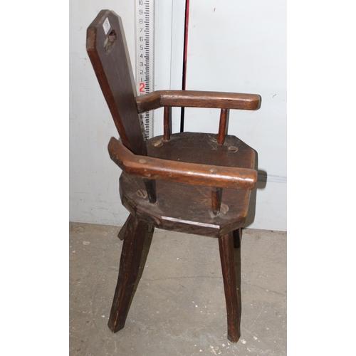 138 - An unusual rustic French wooden high chair