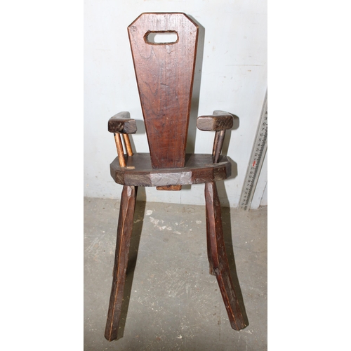 138 - An unusual rustic French wooden high chair