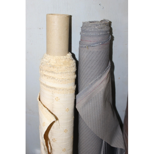 159 - 6 rolls of assorted fabric, leatherette etc