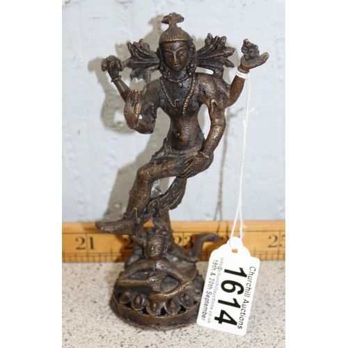 1614 - An Indian cast bronze deity, unknown age