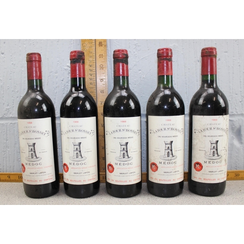 1629 - 5 bottles of 1988 Chateau Latour St Bonnet Medoc red wine, 75cl bottles