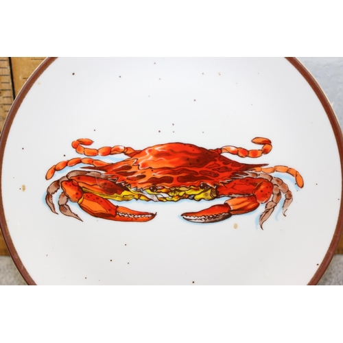 1766 - A set of 6 Japanese made plates depicting crabs and prawns, made for D.H. Holmes of New Orleans