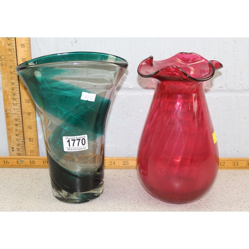 1770 - 2 retro glass vases