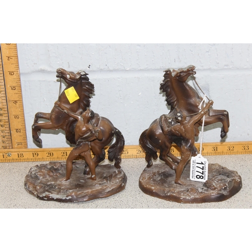 1778 - A pair of antique bronzed spelter 